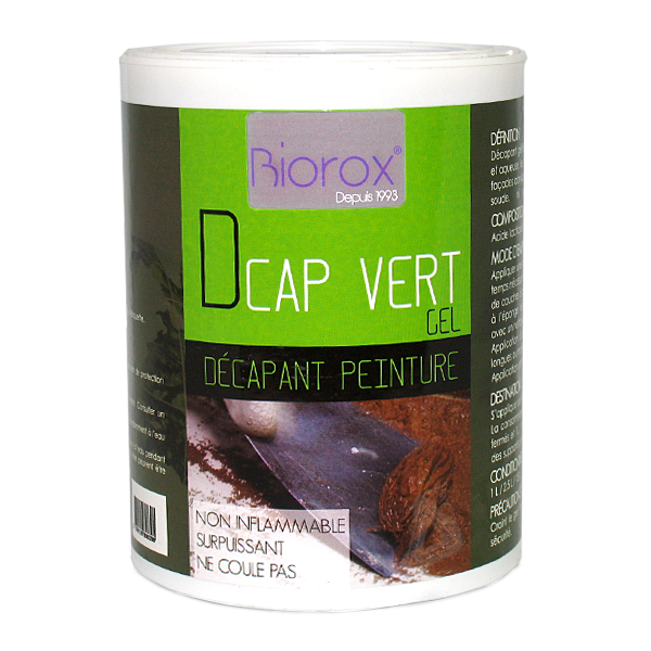 Prodirox DCAP VERT GEL 95 Decapante ecológico Prodirox DCAP VERT GEL aplicado en superficie de madera para bioconstrucción.