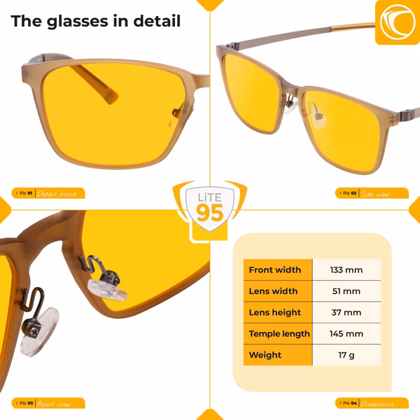 Prisma P1 Lite 94 Gafas con filtro de luz azul diurno Prisma P1 Lite para trabajo con pantallas.