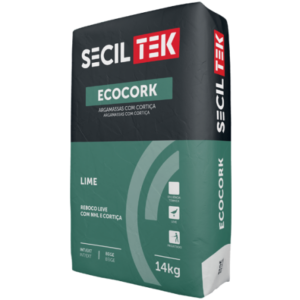 Saco de mortero térmico de cal y corcho Barnacork Ecocork Lime para bioconstrucción.