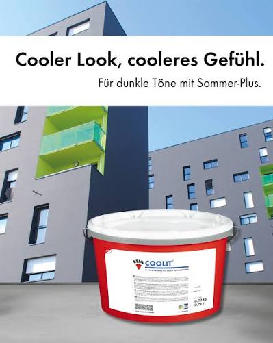 Keim Coolit 92 Bote de pintura mineral de silicato Keim Coolit con tecnología de reflexión solar para fachadas.