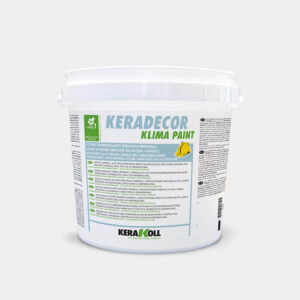 Pintura térmica anticondensación Kerakoll Klima Paint con microesferas de vidrio para paredes interiores.