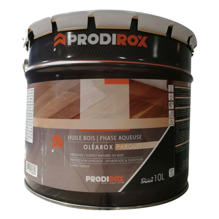 Prodirox Olearox 106 Tratamiento natural con aceite vegetal y cera Prodirox Olearox para protección de madera y suelos de barro.